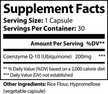 Peakform Nutrition - CoQ10 200mg Ubiquinone