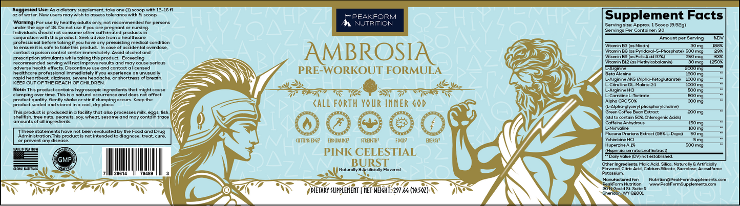 Ambrosia Pre-Workout Powder